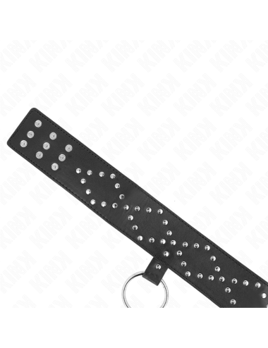 KINK - COLLAR CON CORREA 65 CM CON TACHUELAS PLATEADAS MODELO 3 AJUSTABLE 36-43 CM X 5 CM