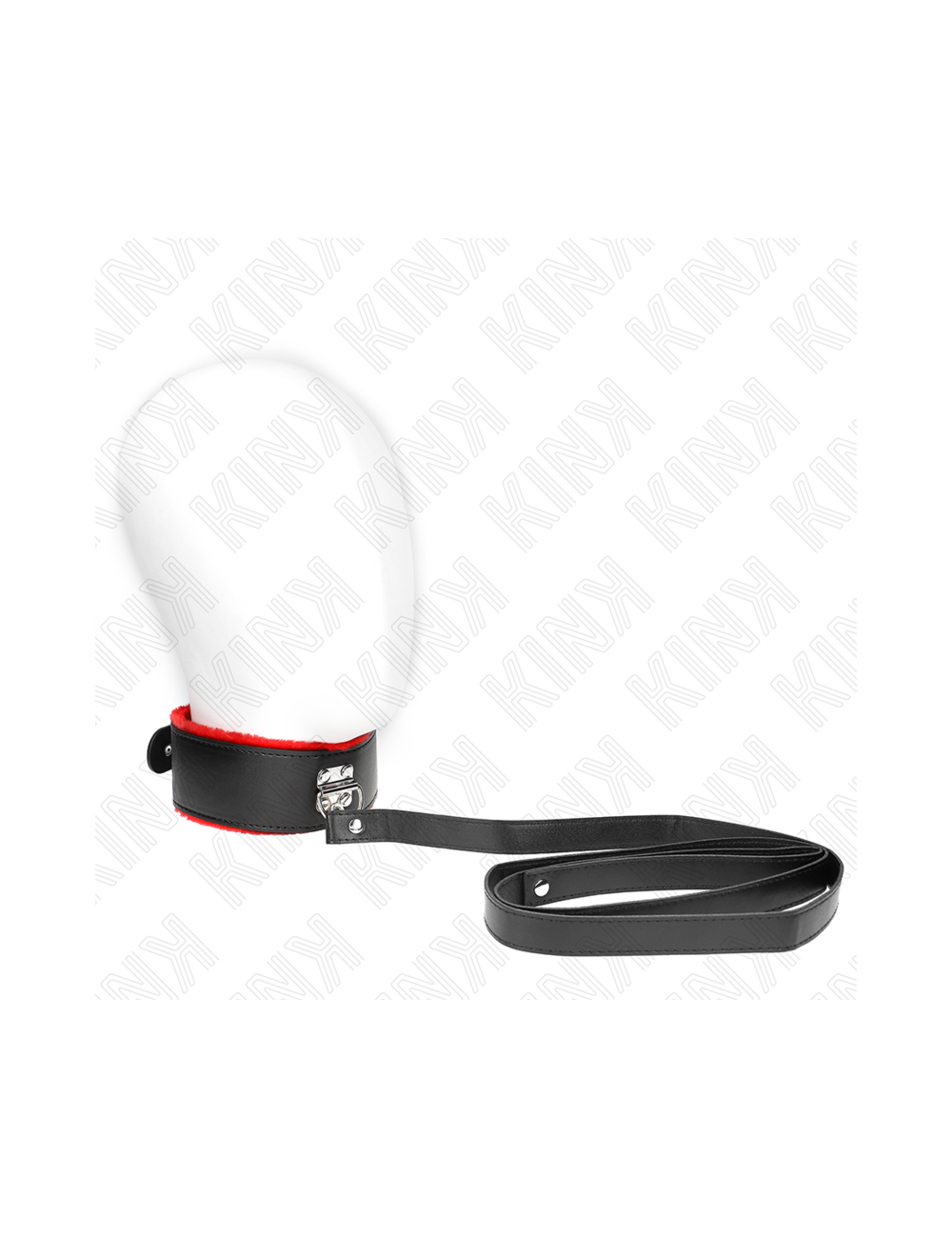 KINK - COLLAR CON CORREA 116 CM DE PIEL ROJO AJUSTABLE 40-48 CM X 6 CM