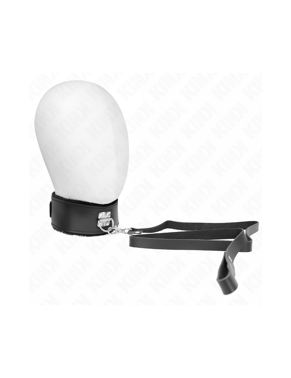 KINK - COLLAR CON CORREA 116 CM DE PIEL NEGRO AJUSTABLE 40-48 CM X 6 CM
