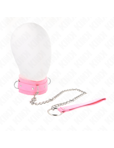 KINK - COLLAR CON CORREA 65 CM CON RESTRICCIONES ROSA AJUSTABLE 36-42 CM X 5.5 CM