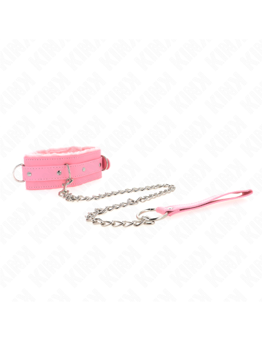 KINK - COLLAR CON CORREA 65 CM CON RESTRICCIONES ROSA AJUSTABLE 36-42 CM X 5.5 CM