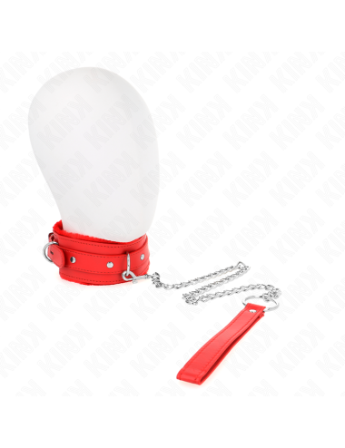 KINK - COLLAR CON CORREA 65 CM CON RESTRICCIONES ROJO AJUSTABLE 36-42 CM X 5.5 CM