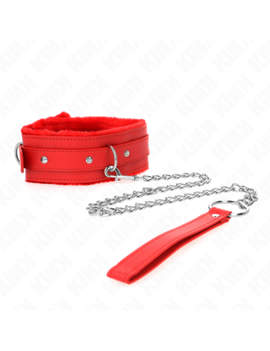 KINK - COLLAR CON CORREA 65 CM CON RESTRICCIONES ROJO AJUSTABLE 36-42 CM X 5.5 CM