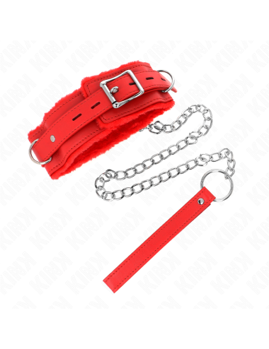 KINK - COLLAR CON CORREA 65 CM CON RESTRICCIONES ROJO AJUSTABLE 36-42 CM X 5.5 CM