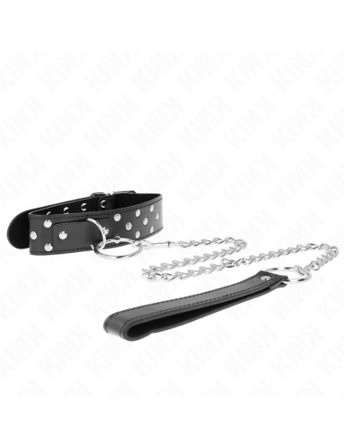 KINK - COLLAR CON CORREA 65 CM REMACHE ANILLA NEGRO AJUSTABLE 36-50 CM X 3.8 CM