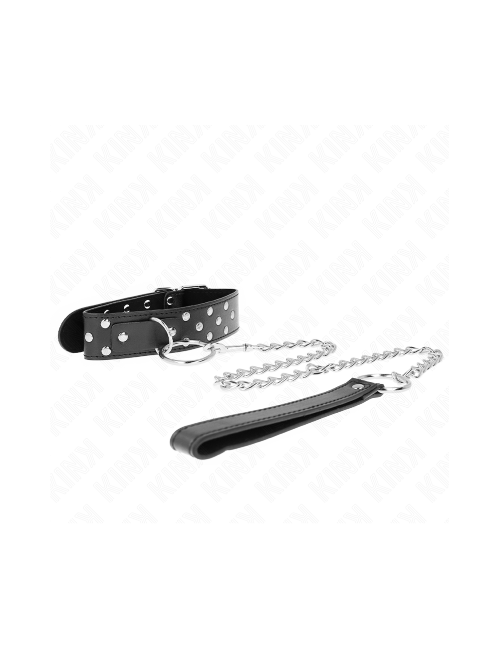 KINK - COLLAR CON CORREA 65 CM REMACHE ANILLA NEGRO AJUSTABLE 36-50 CM X 3.8 CM
