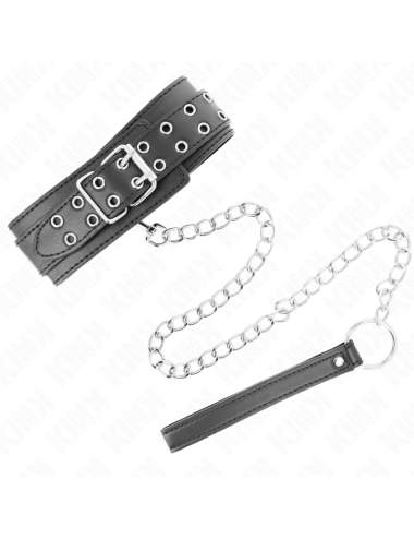 KINK - COLLAR CON CORREA 65 CM HEBILLAS PLATEADAS AJUSTABLE 33-46 CM X 5.5 CM