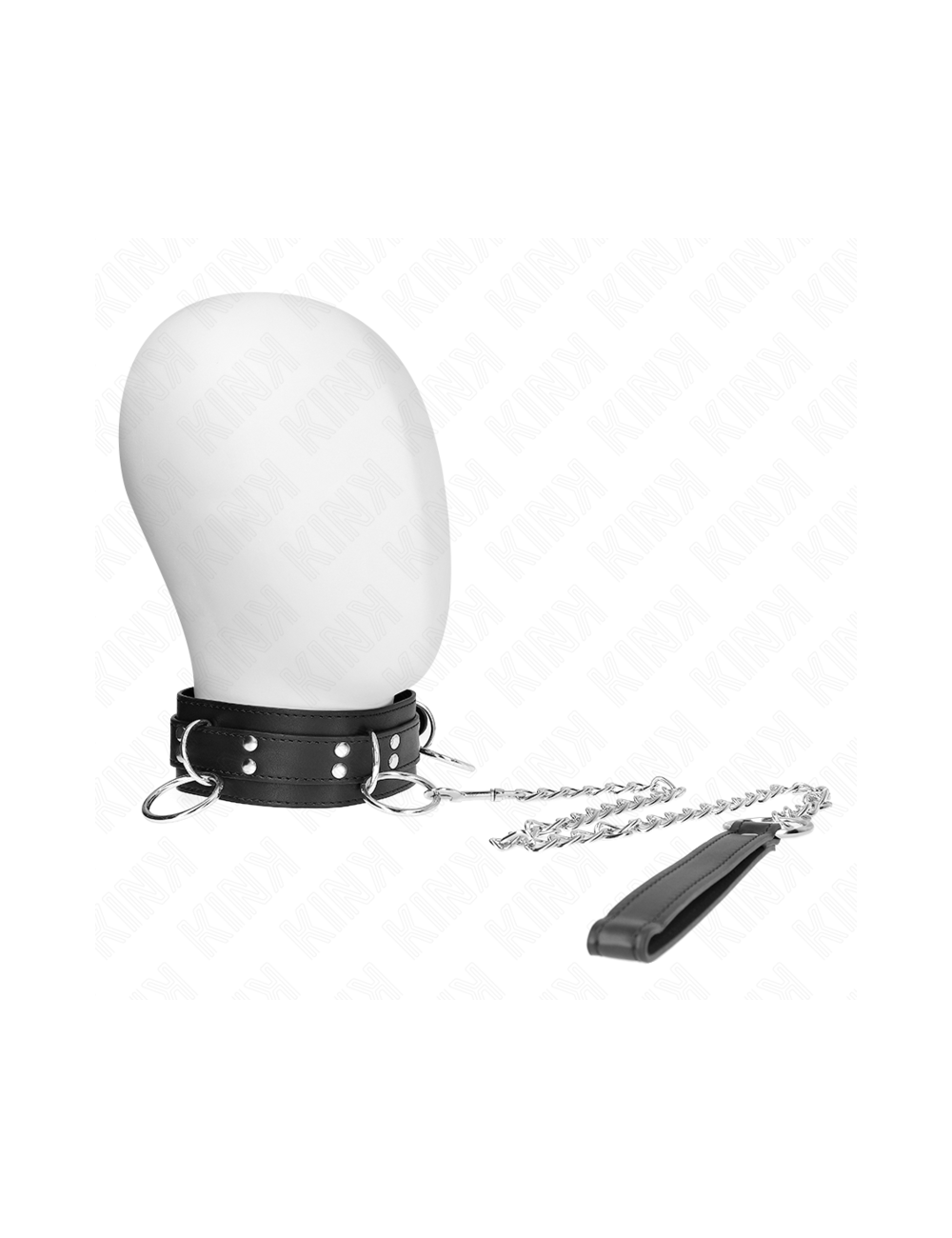 KINK - COLLAR CON CORREA 80 CM ESCLAVITUD 3 ANILLOS 53 X 5 CM