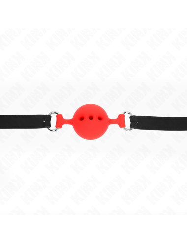 KINK - MORDAZA 55 x 2 CM DE BOLA 4.5 CM DE SILICONA COMPLETA TALLA M ROJO AJUSTABLE 35-51 CM