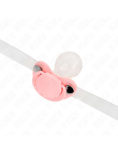 KINK - MORDAZA FORMA CHUPETE 5.5 x 4 CM ROSA AJUSTABLE 43-60 CM