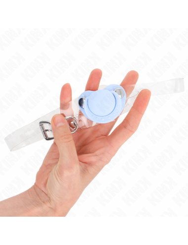 KINK - MORDAZA FORMA CHUPETE 5.5 x 4 CM CELESTE AJUSTABLE 43-60 CM