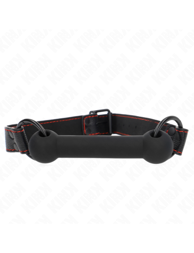KINK - MORDAZA FORMA DE HUESO CON CORREA POLIPIEL NEGRO AJUSTABLE 41-57 CM