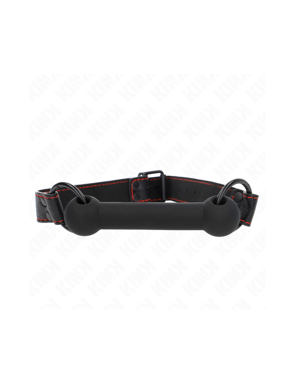 KINK - MORDAZA FORMA DE HUESO CON CORREA POLIPIEL NEGRO AJUSTABLE 41-57 CM