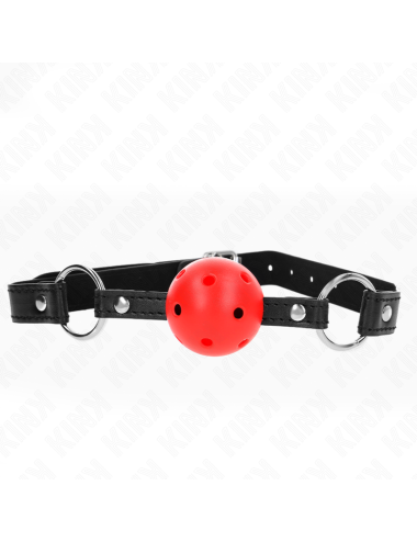 KINK - MORDAZA DE BOLA 4.5 CM ROJA DURA HUECA MODELO 1 63.5 X 2 CM