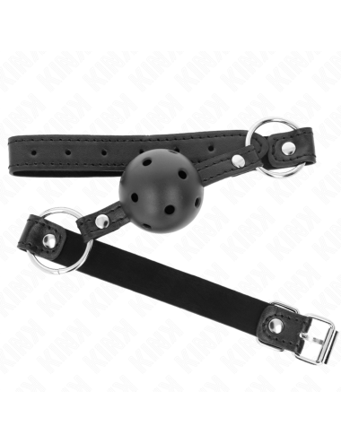 KINK - MORDAZA DE BOLA 4.5 CM NEGRA DURA HUECA MODELO 1 63.5 X 2 CM