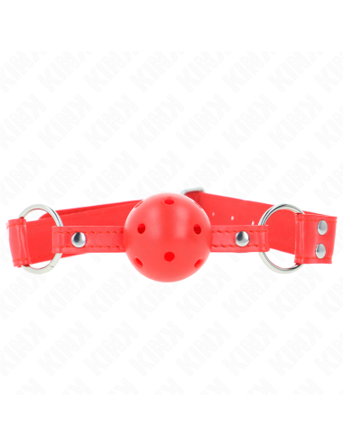 KINK - MORDAZA DE BOLA 4.5 CM DURA HUECA ROJO COMPLETA 62 x 2 CM