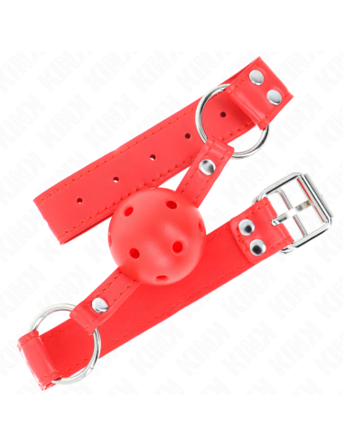 KINK - MORDAZA DE BOLA 4.5 CM DURA HUECA ROJO COMPLETA 62 x 2 CM