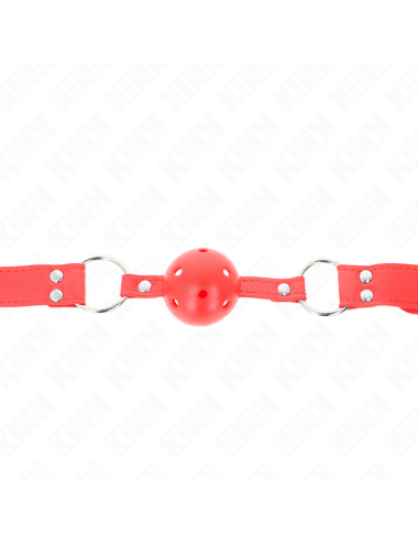 KINK - MORDAZA DE BOLA 4.5 CM DURA HUECA ROJO COMPLETA 62 x 2 CM