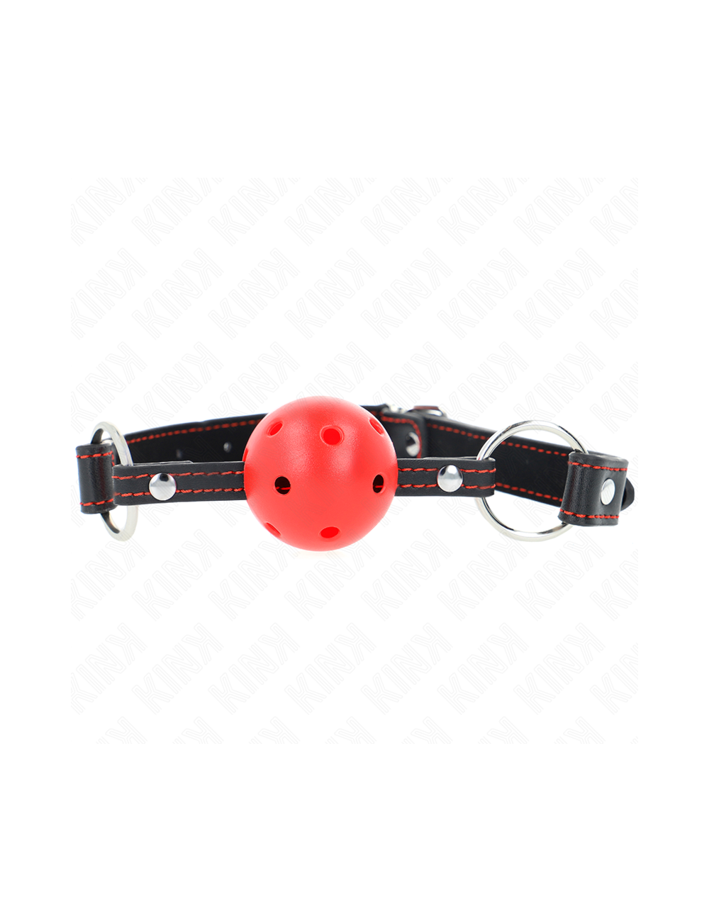 KINK - MORDAZA DE BOLA 4.5 CM ROJA DURA HUECA MODELO 2 65 x 2.5 CM
