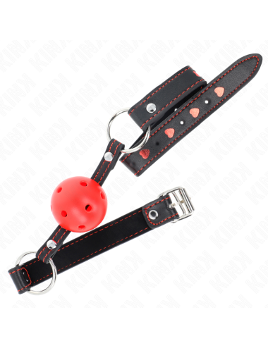 KINK - MORDAZA DE BOLA 4.5 CM ROJA DURA HUECA MODELO 2 65 x 2.5 CM