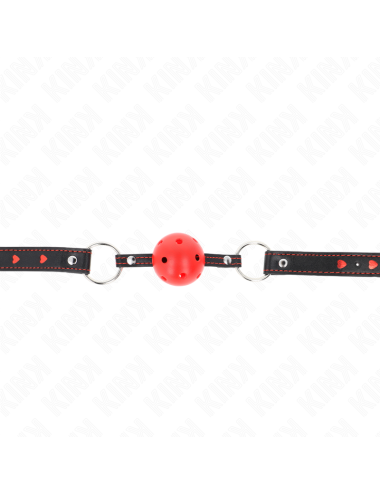 KINK - MORDAZA DE BOLA 4.5 CM ROJA DURA HUECA MODELO 2 65 x 2.5 CM