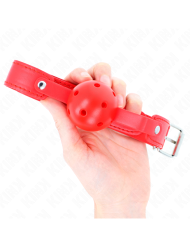 KINK - MORDAZA DE BOLA 4.5 CM TRANSPIRABLE ROJO 65 x 2.5 CM