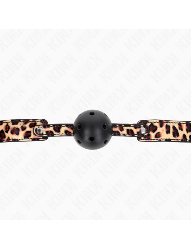 KINK - MORDAZA DE BOLA 4.5 CM TRANSPIRABLE LEOPARDO 65 x 2.5 CM