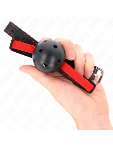 KINK - MORDAZA DE BOLA 4.5 CM DURA HUECA CON CINTURÓN ELÁSTICO 56 x 1.5 CM