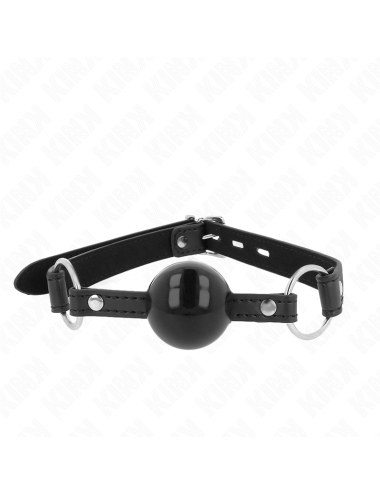 KINK - MORDAZA DE BOLA 4 CM TPE CON CANDADO NEGRO 60 x 2 CM