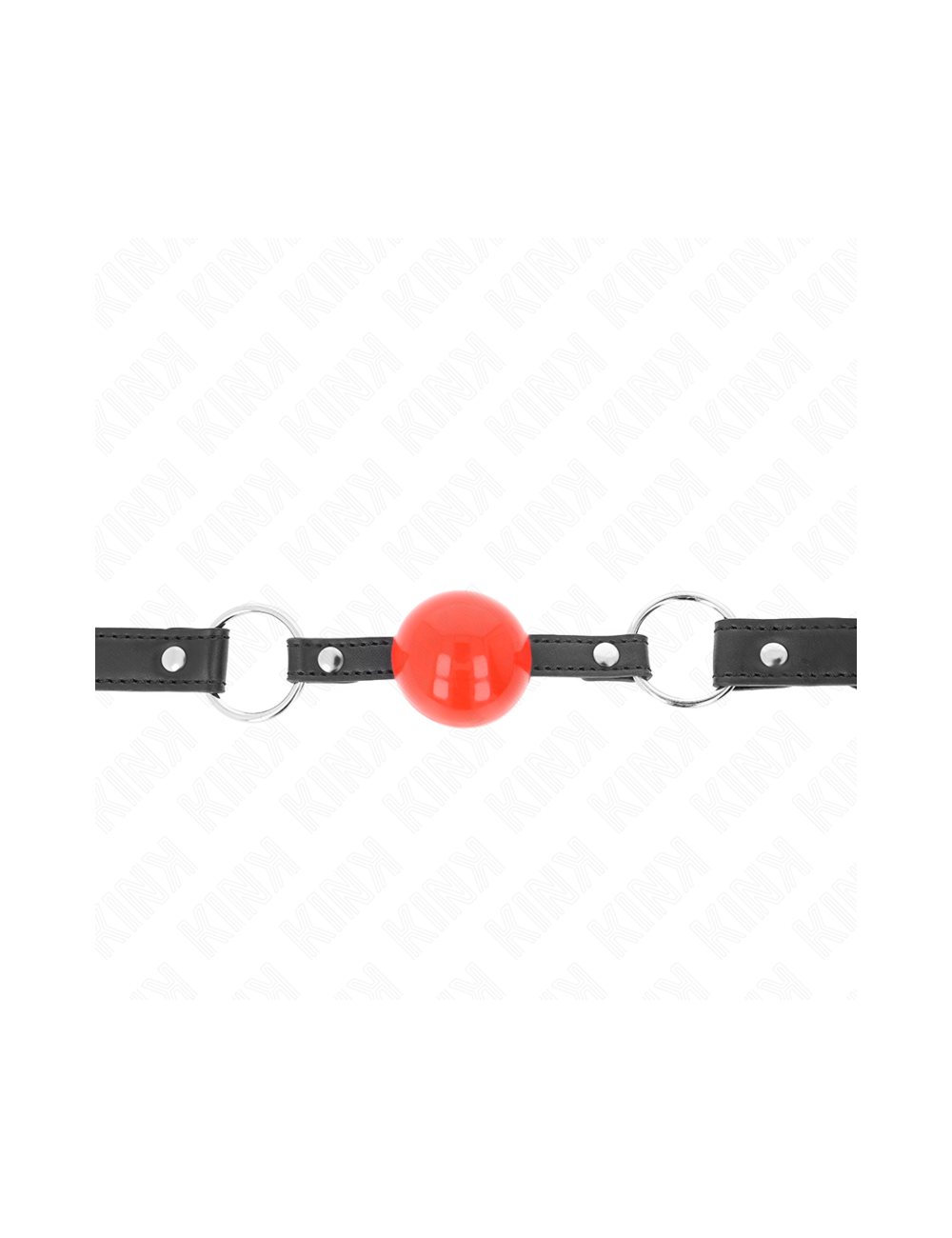 KINK - MORDAZA DE BOLA 4 CM CON CANDADO BOLA ROJA CORREA NEGRA 60 x 2 CM