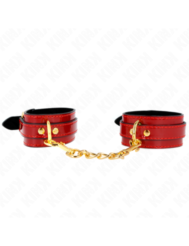 KINK - MUÑEQUERAS JOANNA ANGEL ROJO AJUSTABLE CON CADENA DORADO 16.5-26 CM X 4 CM