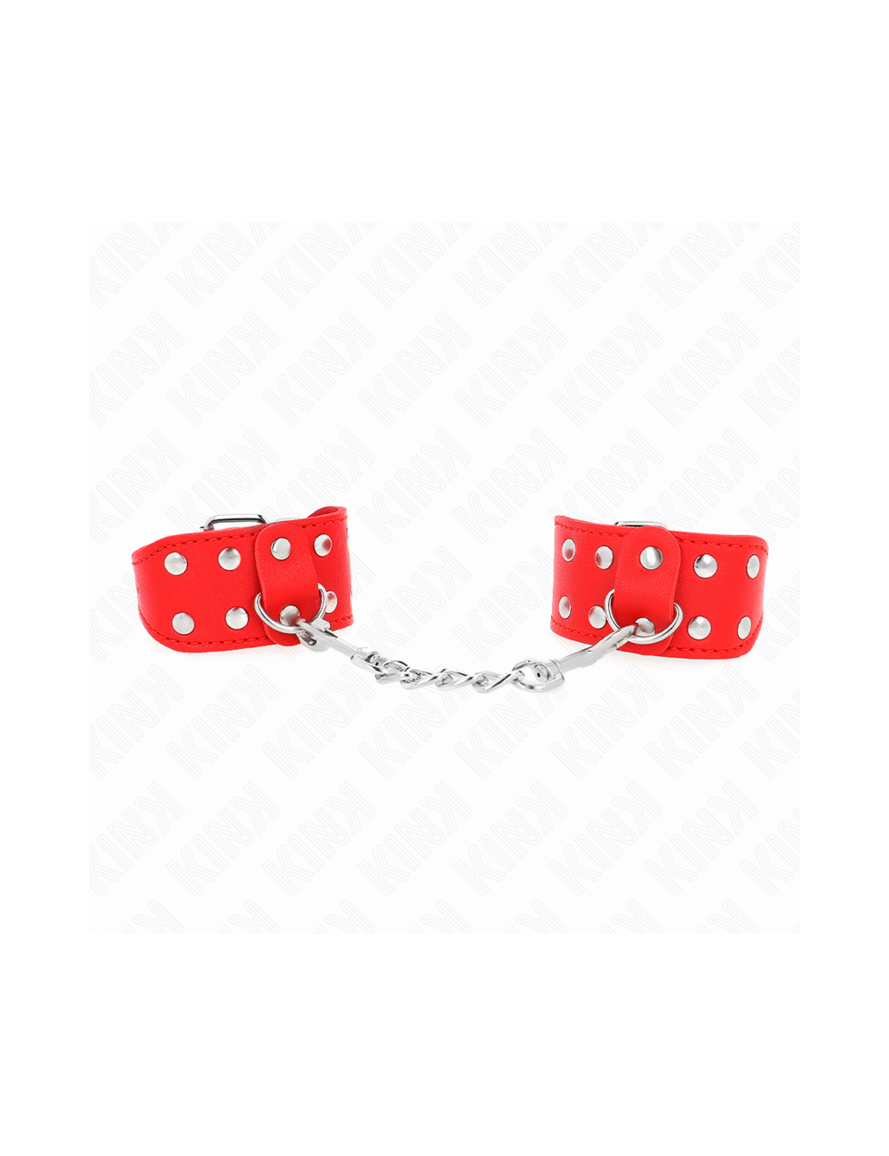 KINK - MUÑEQUERAS CON DOBLE LÍNEA DE TACHUELAS AJUSTABLE ROJO