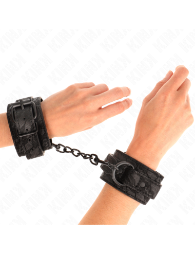 KINK - MUÑEQUERAS DE ENCAJE AJUSTABLE NEGRO 19-26 CM