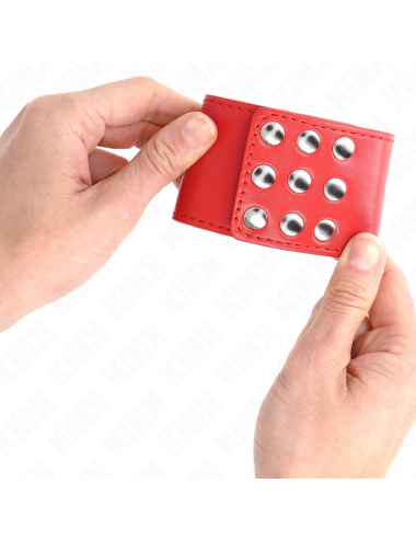 KINK - MUÑEQUERAS CON CIERRE A PRESIÓN AJUSTABLE ROJO 19-24 CM X 5.5 CM