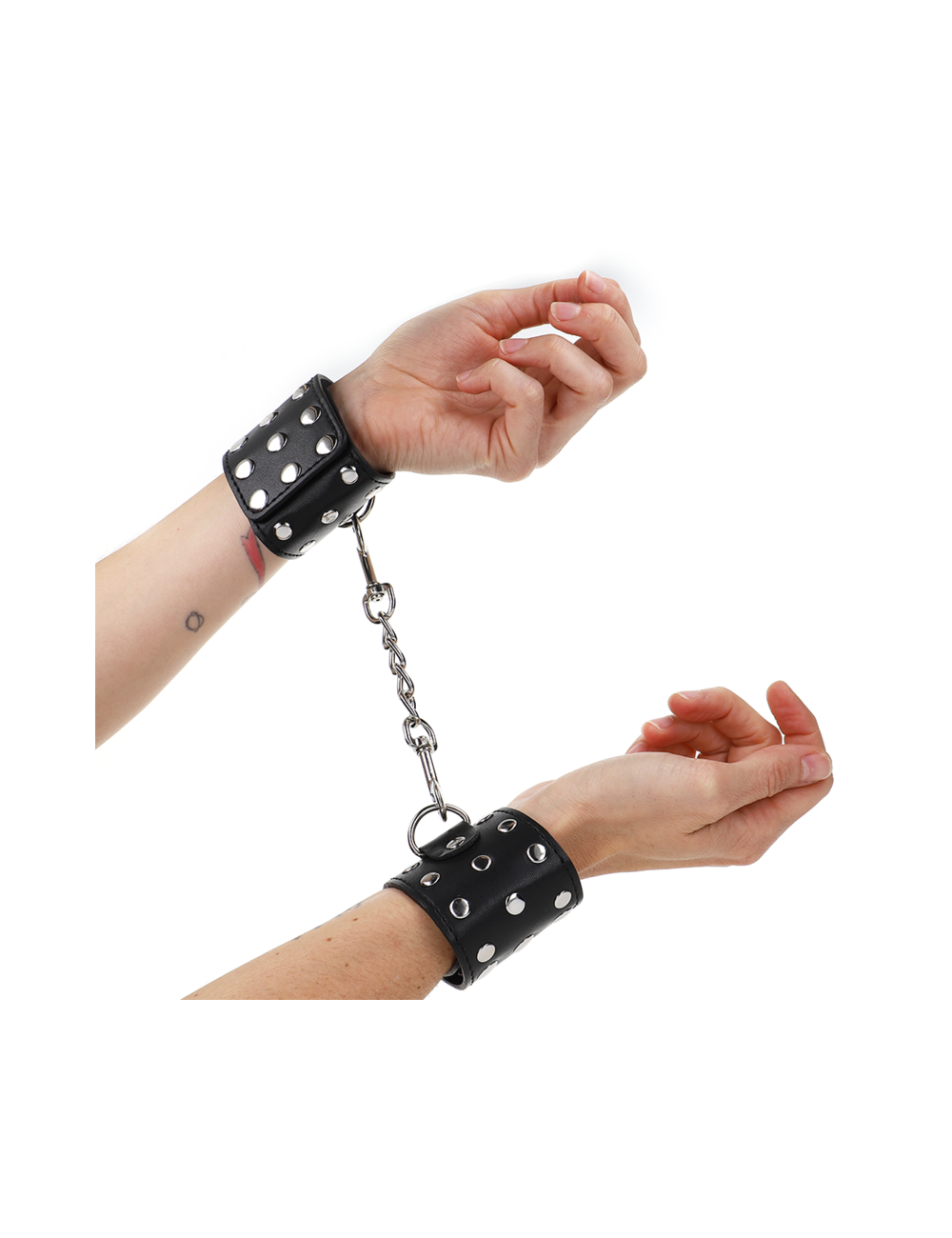 KINK - MUÑEQUERAS CON CIERRE A PRESIÓN LLENO DE TACHUELAS AJUSTABLE NEGRO 19-24 CM X 5.5 CM