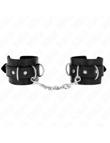 KINK - MUÑEQUERAS CON 3 ANILLAS EN D AJUSTABLE NEGRO 17.5-25 CM X 6 CM