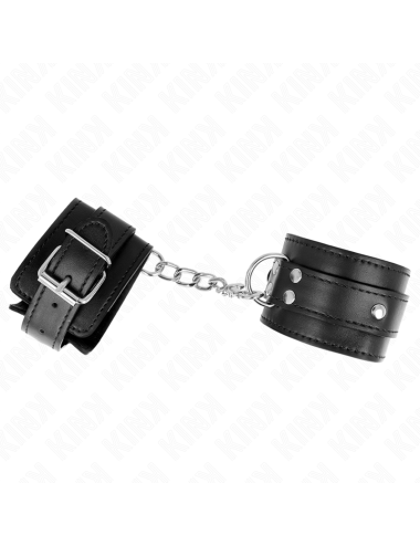 KINK - MUÑEQUERAS CON 3 ANILLAS EN D AJUSTABLE NEGRO 17.5-25 CM X 6 CM