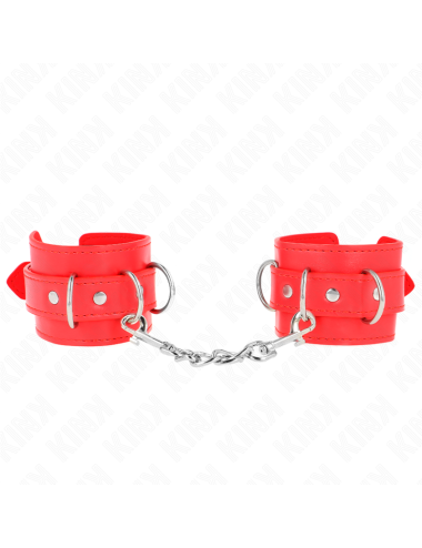 KINK - MUÑEQUERAS CON 3 ANILLAS EN D AJUSTABLE ROJO 17.5-25 CM X 6 CM