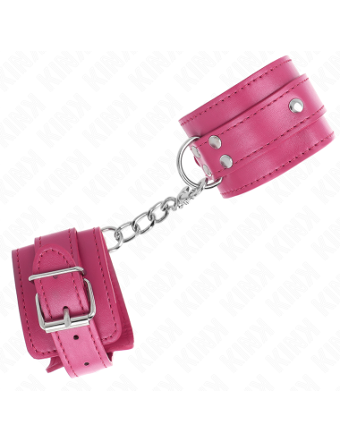 KINK - MUÑEQUERAS CON 3 ANILLAS EN D AJUSTABLE ROSA 17.5-25 CM X 6 CM
