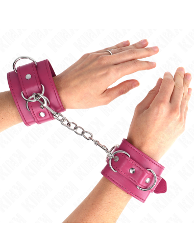 KINK - MUÑEQUERAS CON 3 ANILLAS EN D AJUSTABLE ROSA 17.5-25 CM X 6 CM