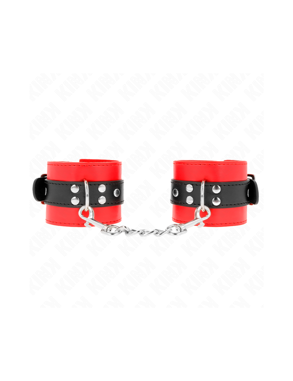 KINK - MUÑEQUERAS ROJO CON CORREA NEGRO AJUSTABLE 17-28 CM X 6 CM
