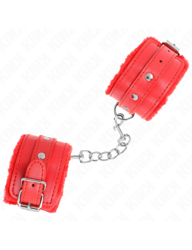 KINK - MUÑEQUERAS FORRADAS PREMIUM ROJO CON CORREA ROJO AJUSTABLE 17-29 CM X 6 CM