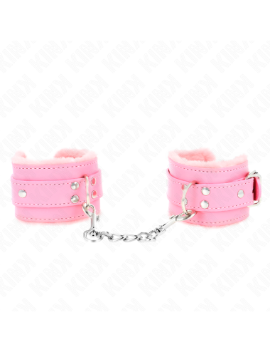 KINK - MUÑEQUERAS FORRADAS ROSA CON CORREA ROSA AJUSTABLE 20-29 CM X 5.5 CM