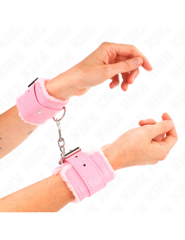 KINK - MUÑEQUERAS FORRADAS ROSA CON CORREA ROSA AJUSTABLE 20-29 CM X 5.5 CM