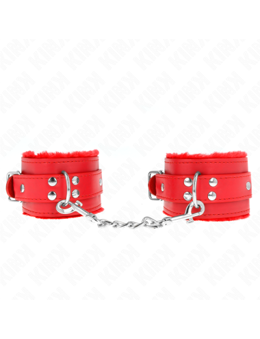 KINK - MUÑEQUERAS FORRADAS ROJO CON CORREA ROJO AJUSTABLE 20-29 CM X 5.5 CM