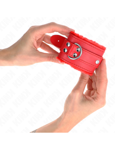 KINK - MUÑEQUERAS FORRADAS ROJO CON CORREA ROJO AJUSTABLE 20-29 CM X 5.5 CM
