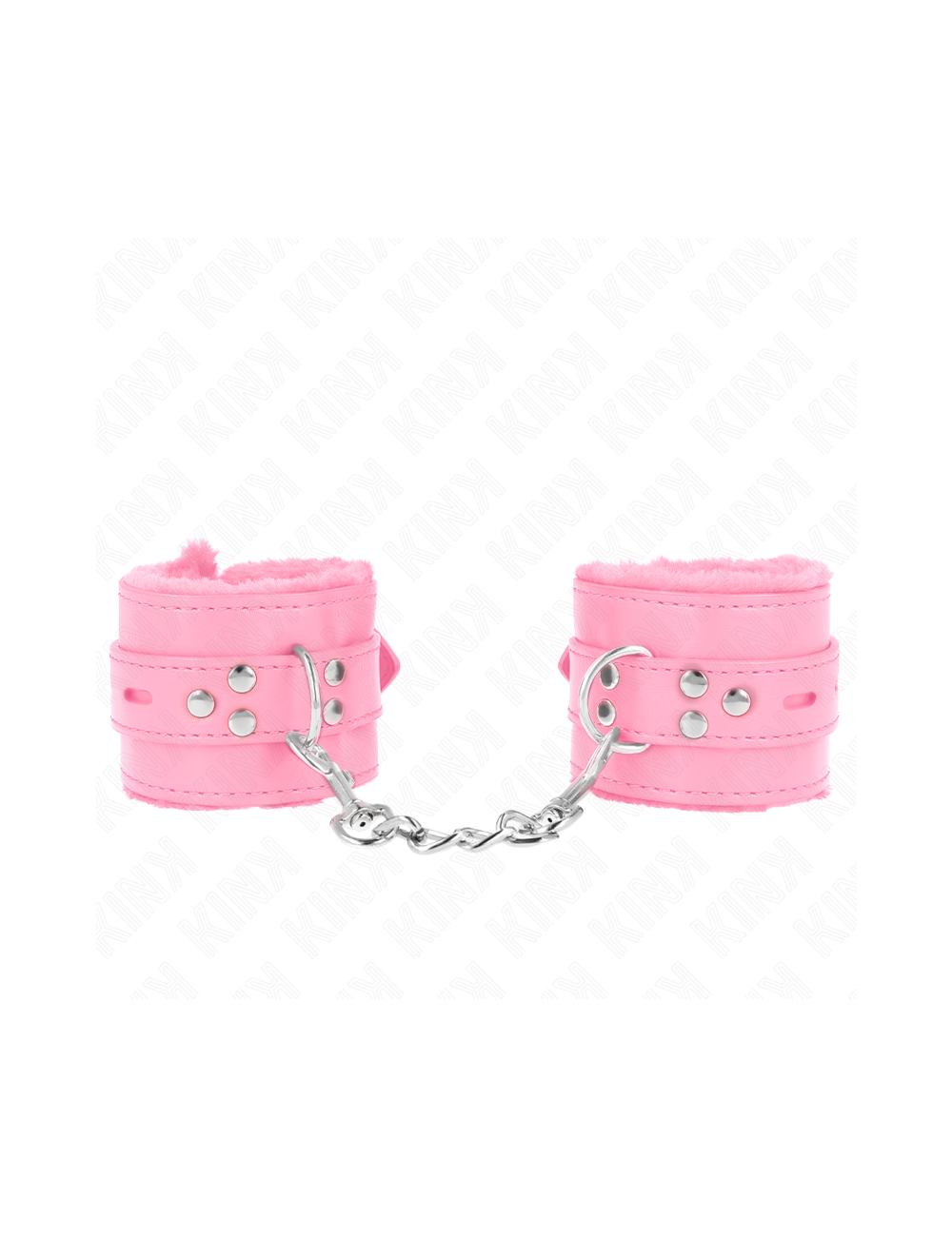 KINK - MUÑEQUERAS FORRADAS CON AGUJEROS CUADRADOS ROSA Y CORREA ROSA AJUSTABLE 17-29 CM X 6 CM