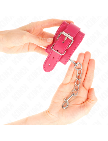 KINK - MUÑEQUERAS FUCSIA CON DETALLES EN FUCSIA AJUSTABLE 20-28 CM X 5.5 CM