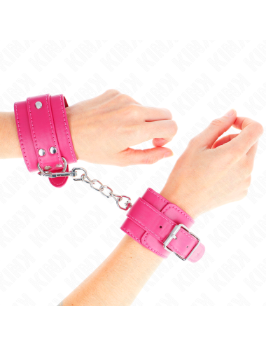 KINK - MUÑEQUERAS FUCSIA CON DETALLES EN FUCSIA AJUSTABLE 20-28 CM X 5.5 CM