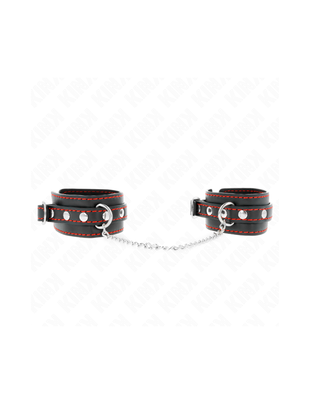 KINK - MUÑEQUERAS PEQUEÑA NEGRO CON DETALLES EN ROJO AJUSTABLE 14-24 CM X 3.5 CM